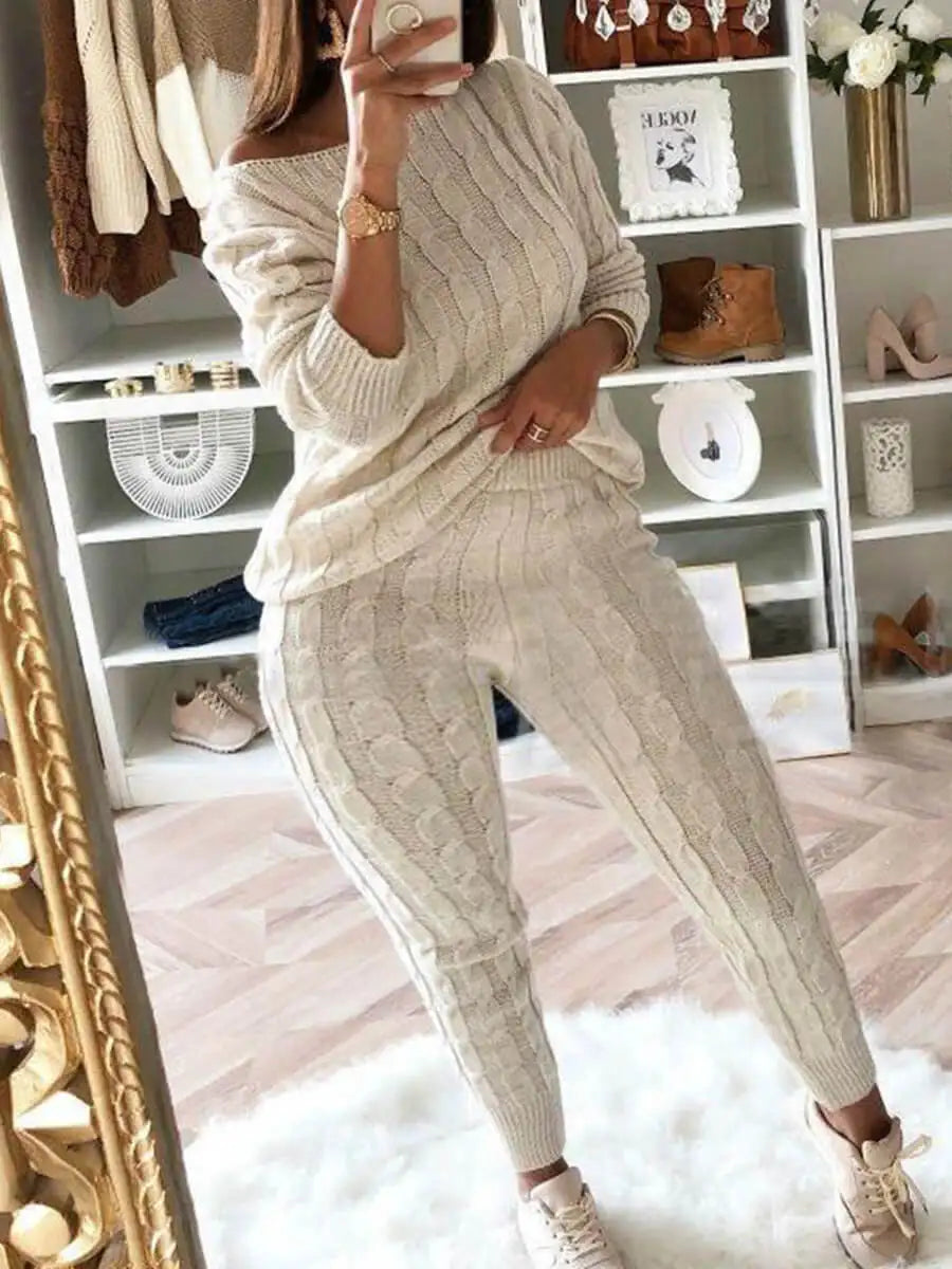 Hot Off Shoulder Top Sweater Set