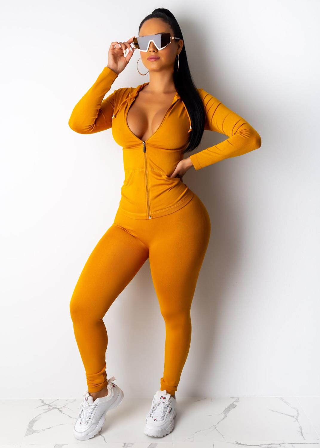 Zipper +Hoodie Two Piece Set Tracksuit Women