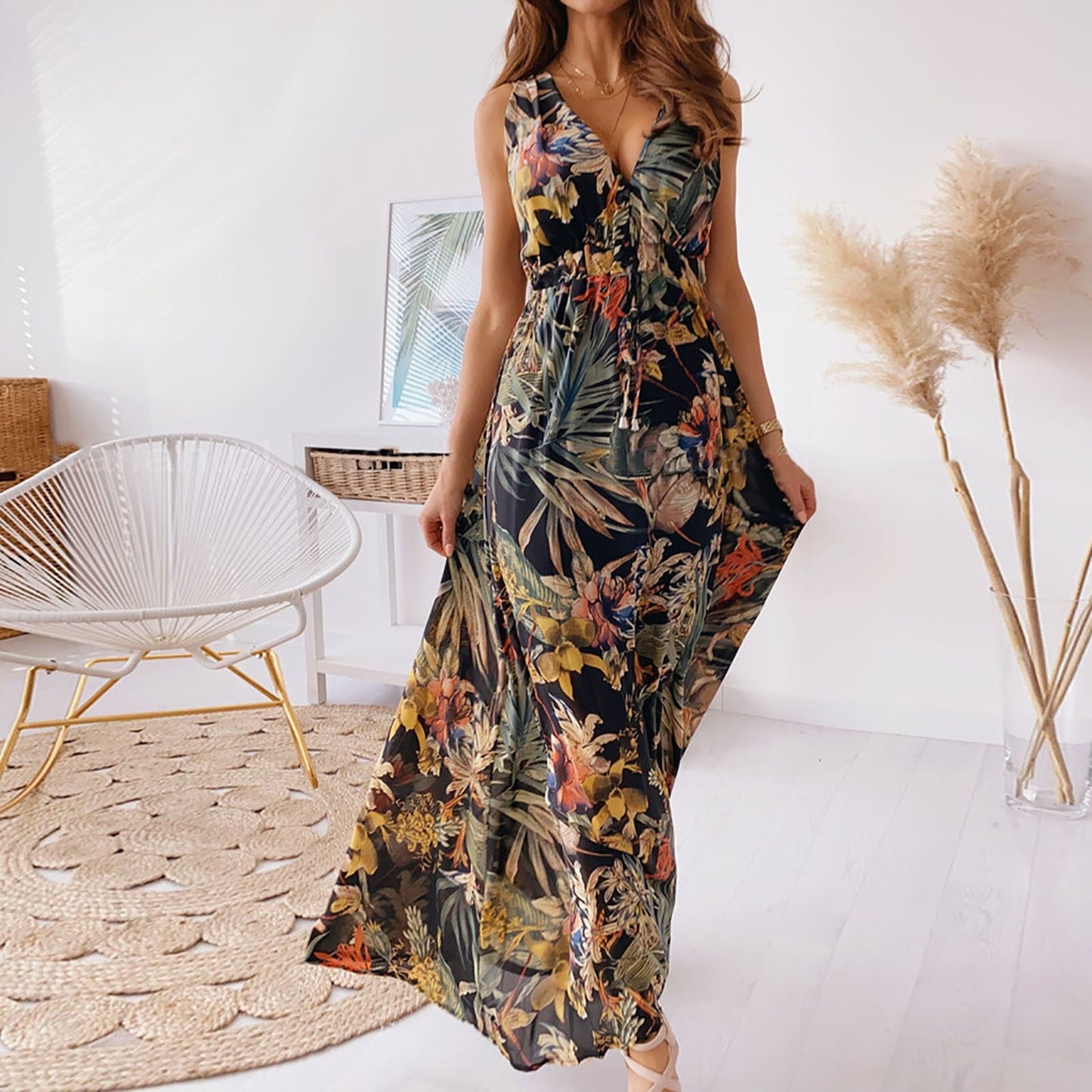 Floral Print  Maxi Dress
