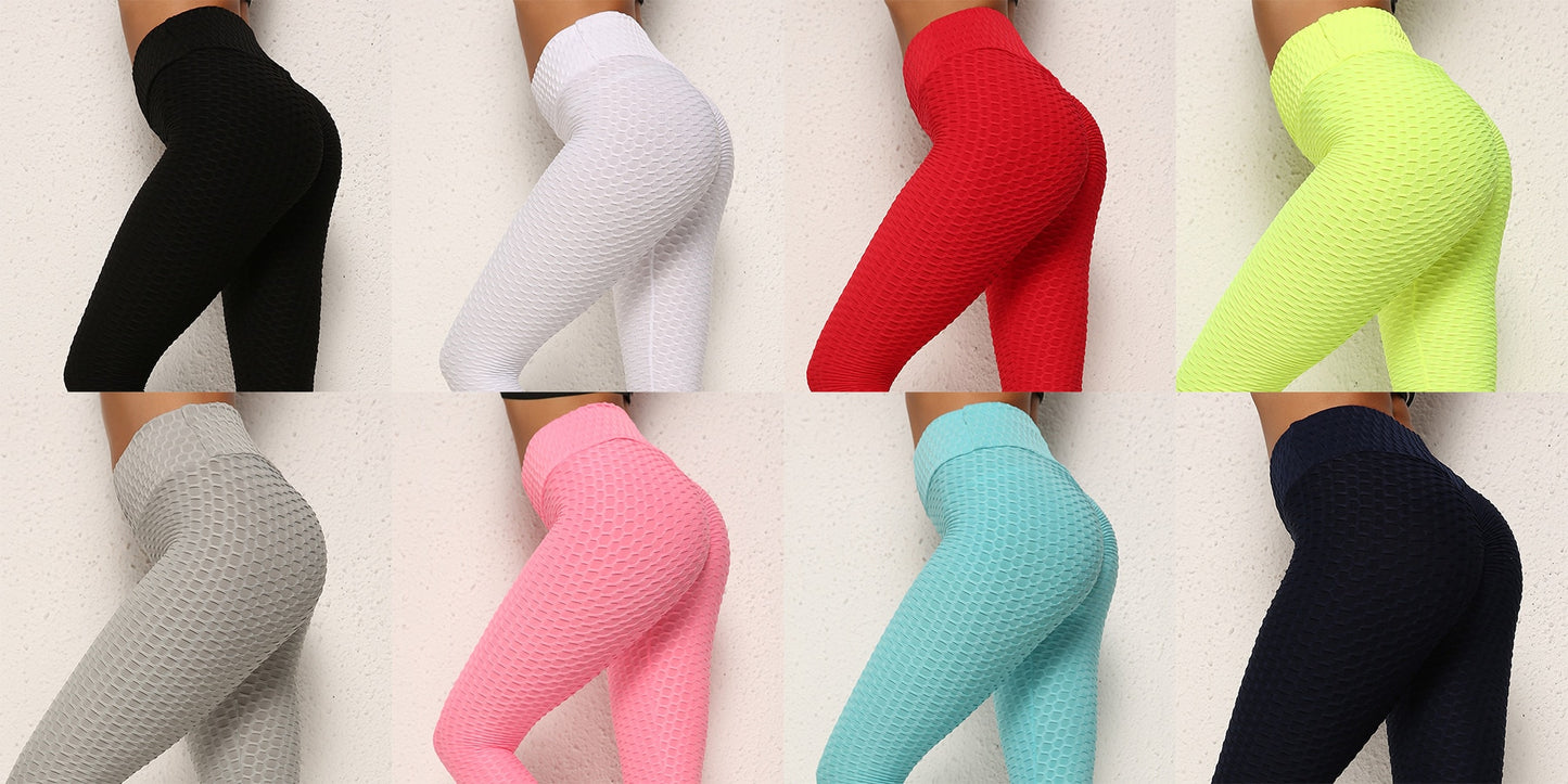 High Waisted Waffle Textured Fitness Leggings