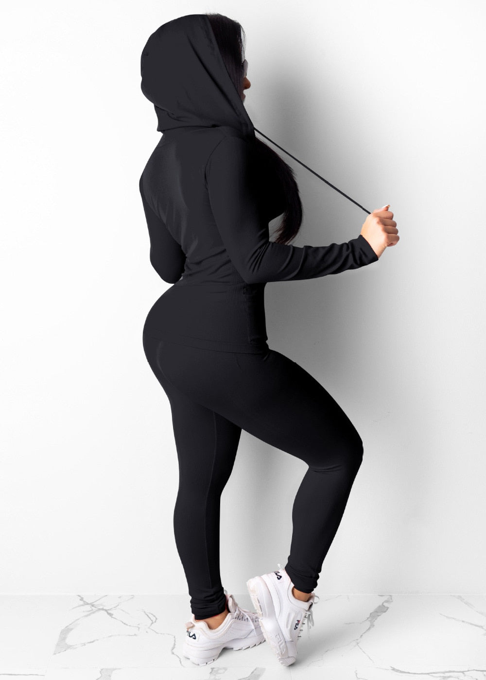 Zipper +Hoodie Two Piece Set Tracksuit Women