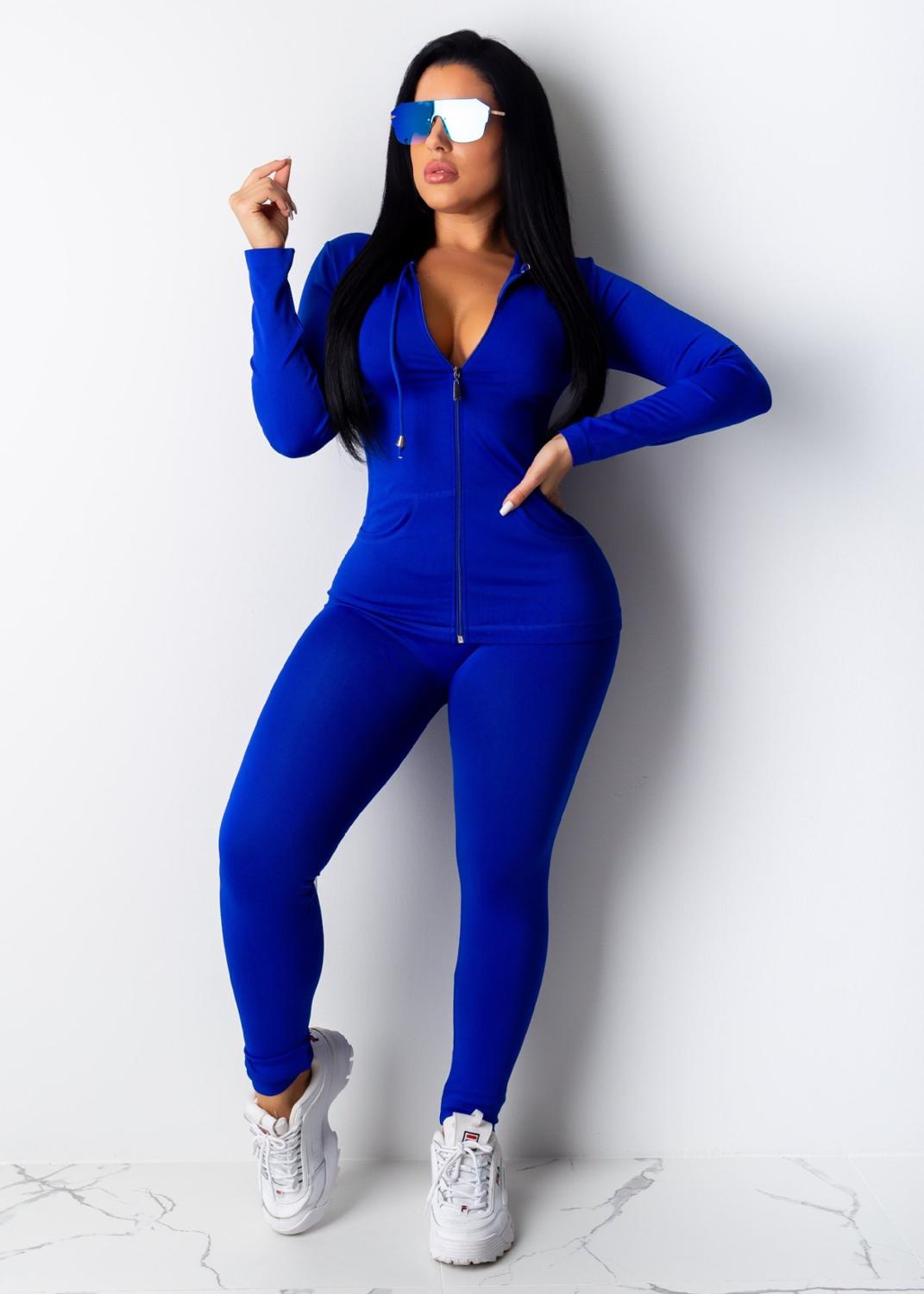 Zipper +Hoodie Two Piece Set Tracksuit Women