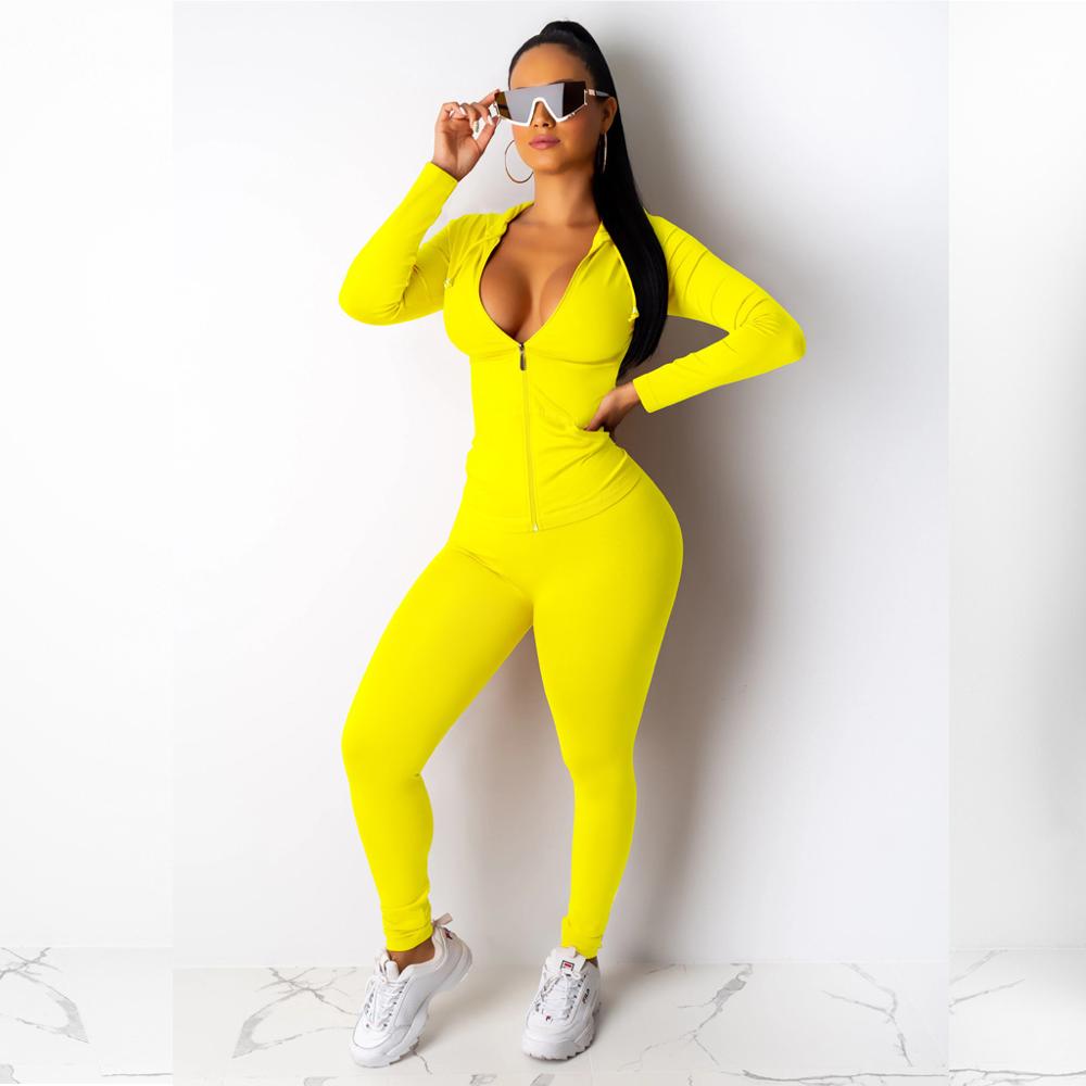 Zipper +Hoodie Two Piece Set Tracksuit Women