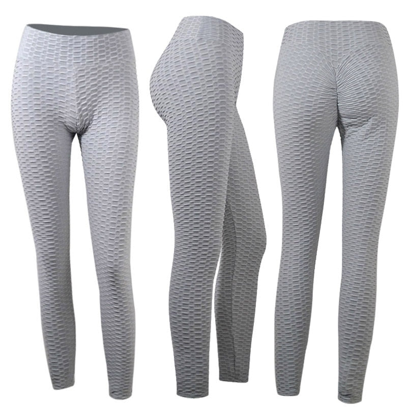 High Waisted Waffle Textured Fitness Leggings