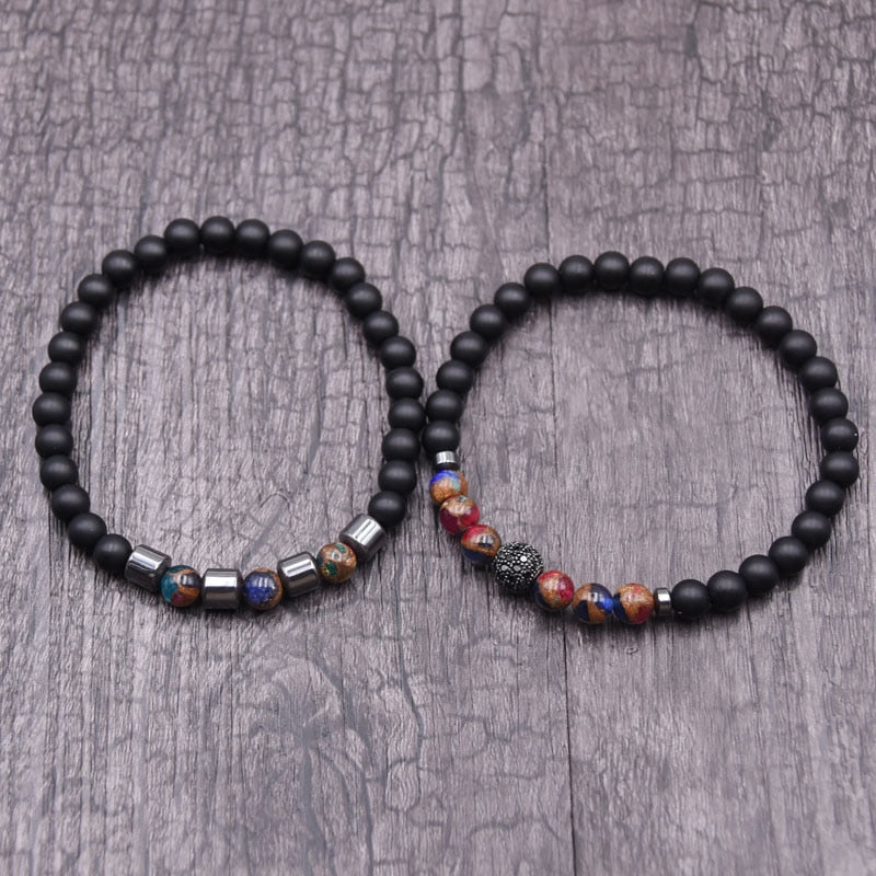 Natural Stone Design Bracelet 2pc/sets