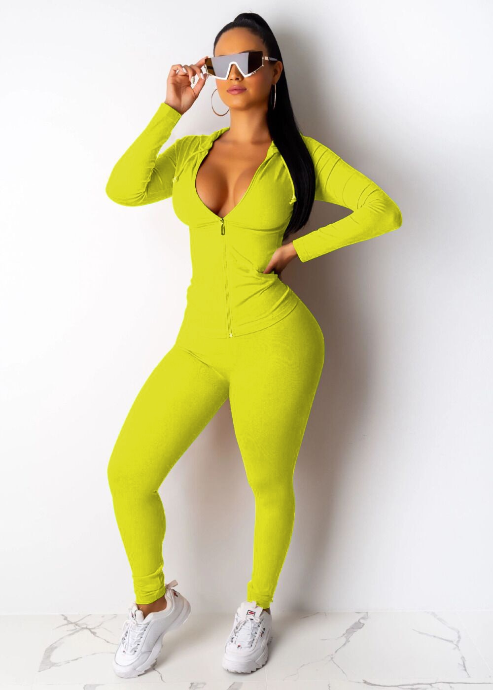 Zipper +Hoodie Two Piece Set Tracksuit Women