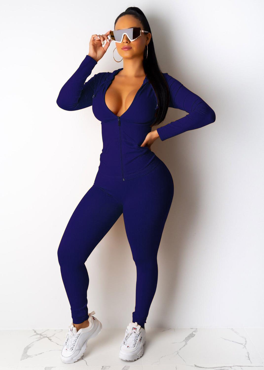 Zipper +Hoodie Two Piece Set Tracksuit Women