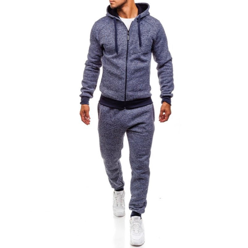 Hooded Zipper Jacket+Joggers Set