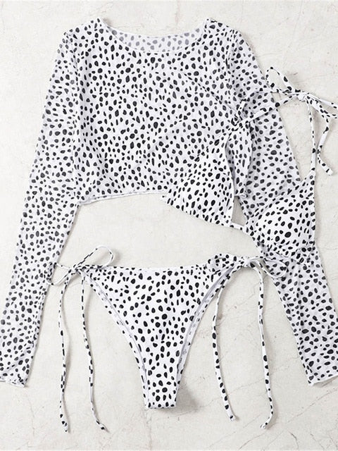 Leopard Print 3-Piece Bikini Set
