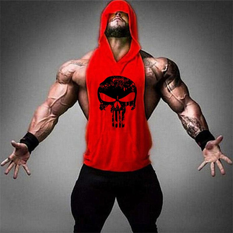 Bodybuilding Hooded Sleeveless Tank Tops Vest