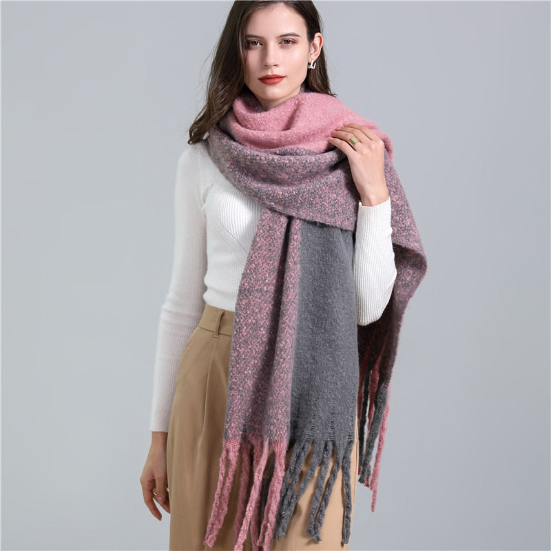 Rainbow Cashmere Plaid Scarf