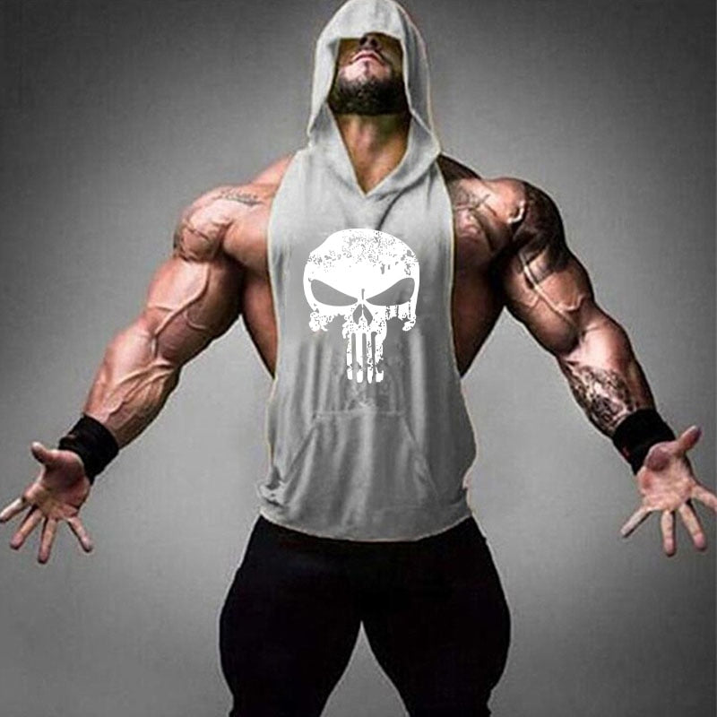 Bodybuilding Hooded Sleeveless Tank Tops Vest