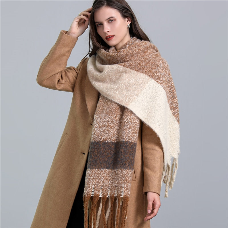 Rainbow Cashmere Plaid Scarf