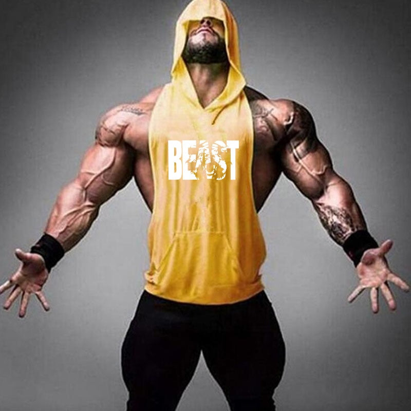 Bodybuilding Hooded Sleeveless Tank Tops Vest