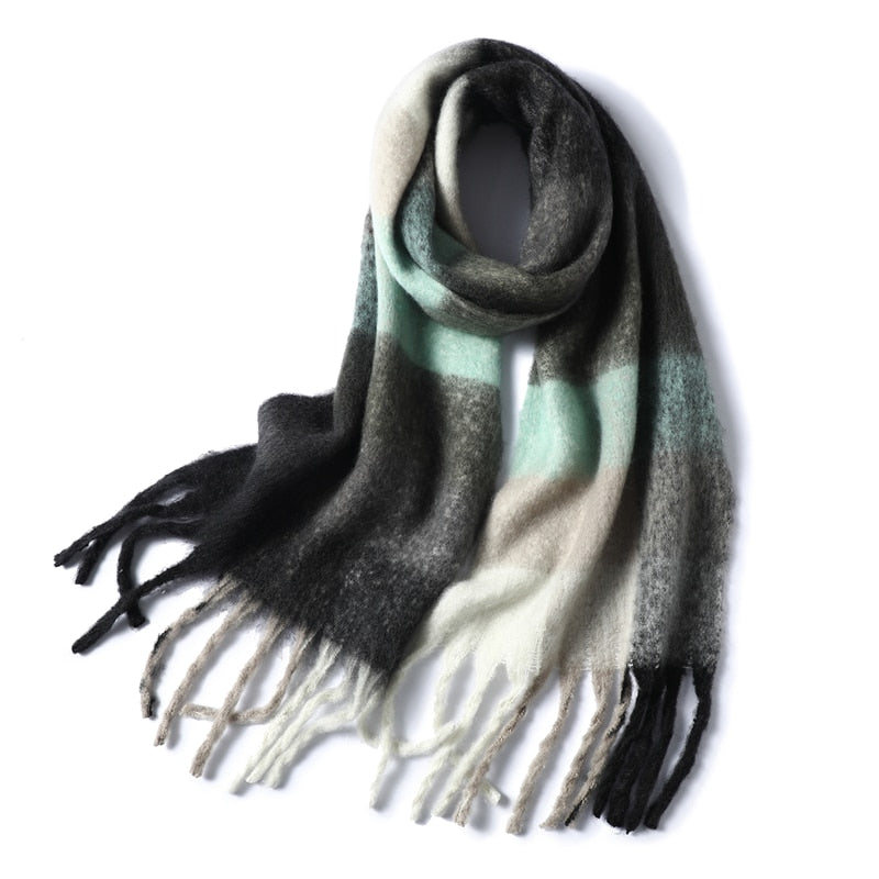 Rainbow Cashmere Plaid Scarf