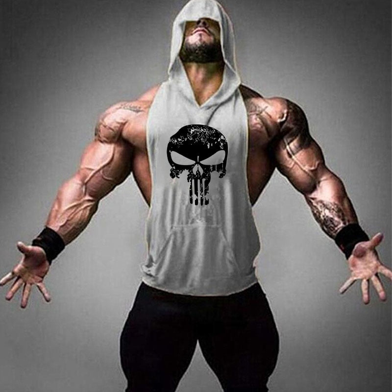 Bodybuilding Hooded Sleeveless Tank Tops Vest