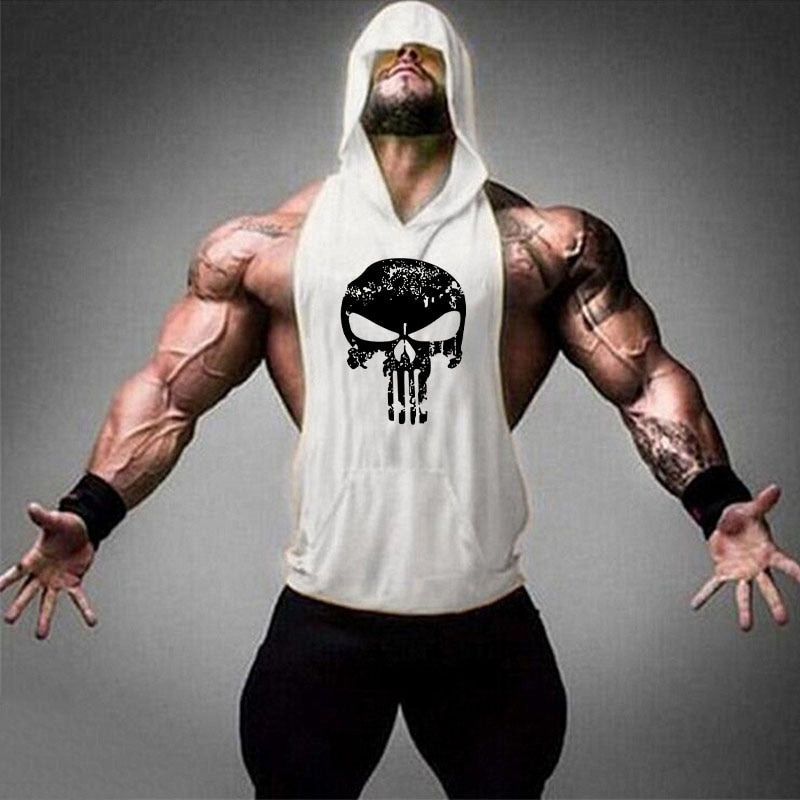 Bodybuilding Hooded Sleeveless Tank Tops Vest