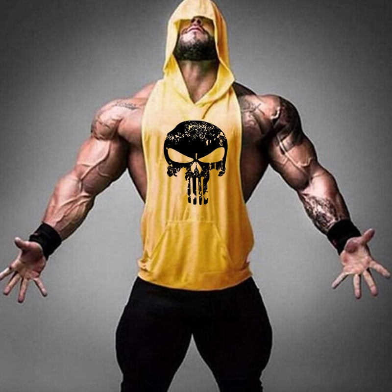 Bodybuilding Hooded Sleeveless Tank Tops Vest