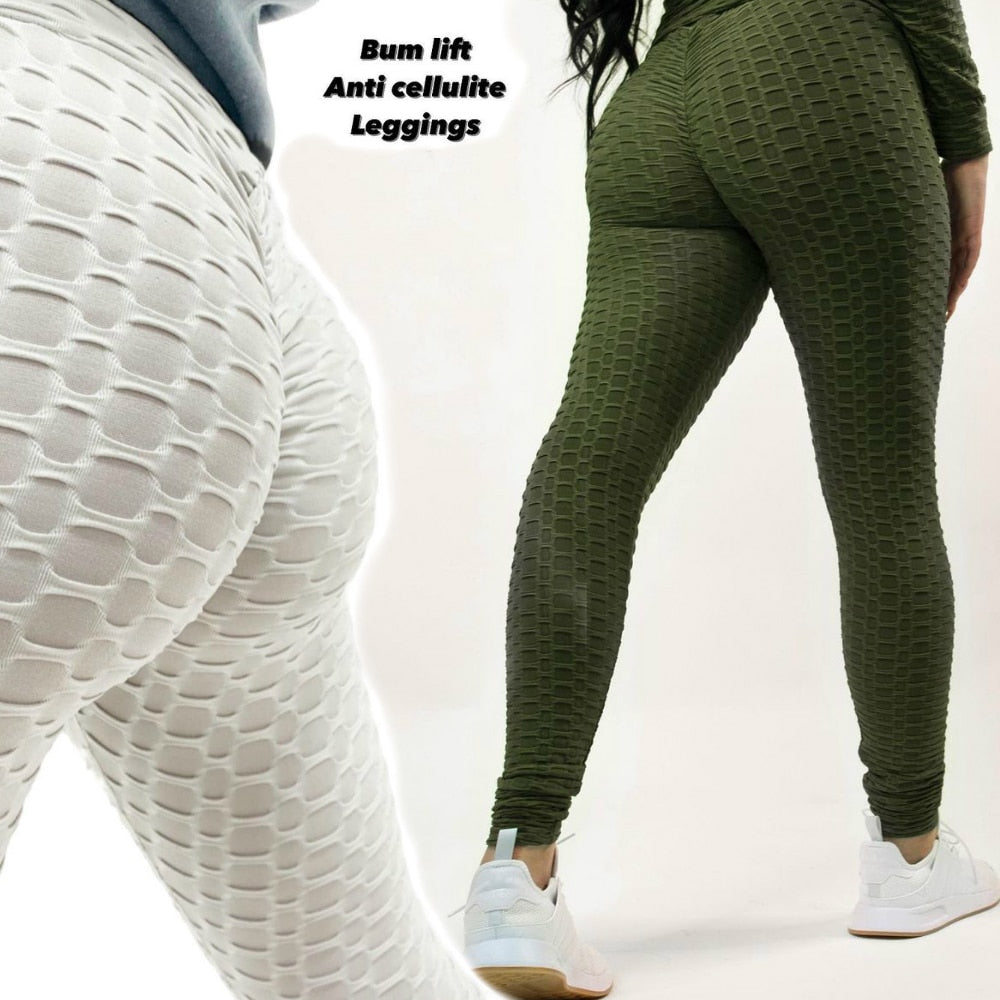 High Waisted Waffle Textured Fitness Leggings
