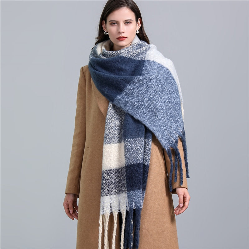 Rainbow Cashmere Plaid Scarf
