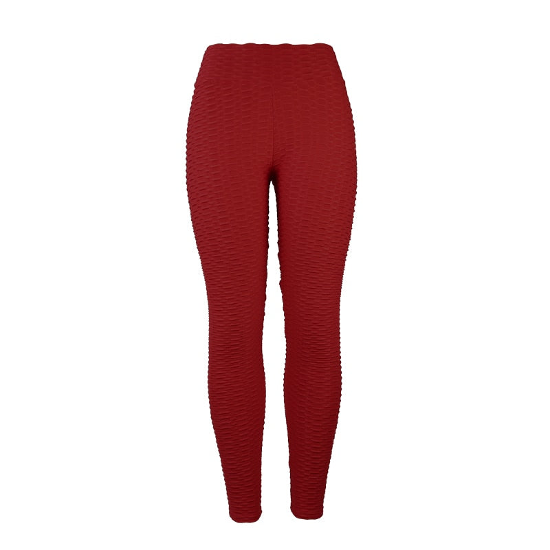 High Waisted Waffle Textured Fitness Leggings