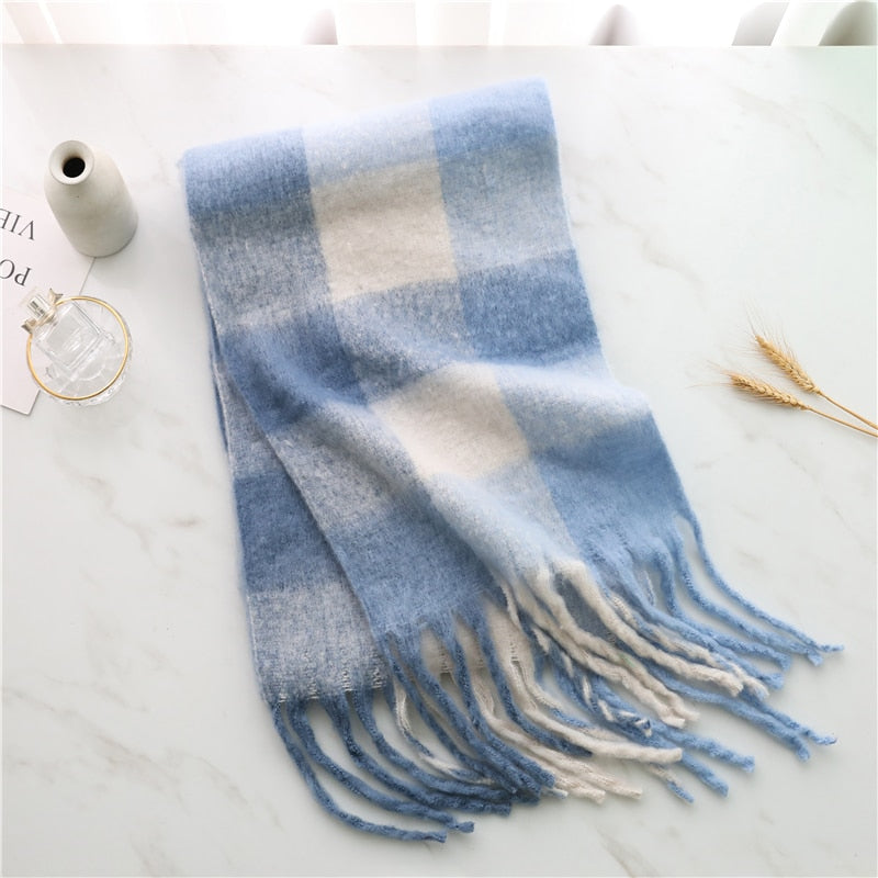 Rainbow Cashmere Plaid Scarf