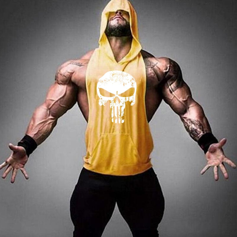 Bodybuilding Hooded Sleeveless Tank Tops Vest