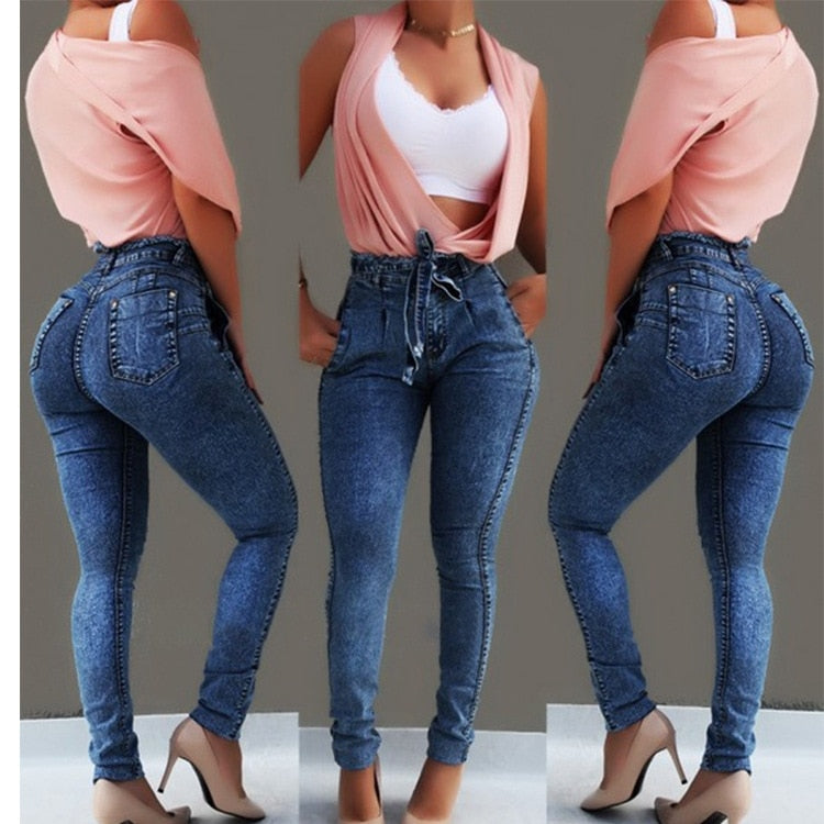 High Waist Pencil Jeans