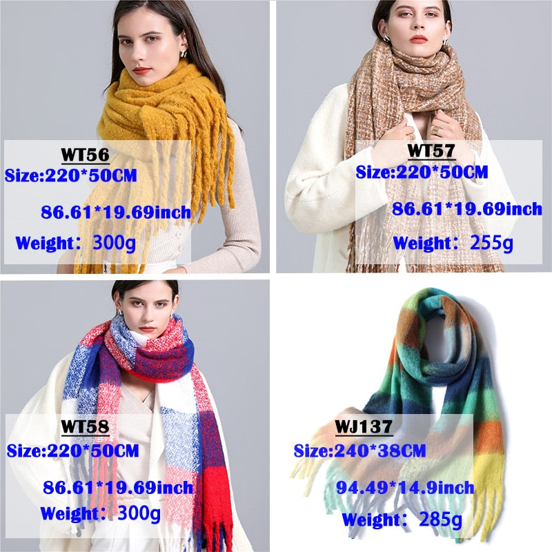 Rainbow Cashmere Plaid Scarf