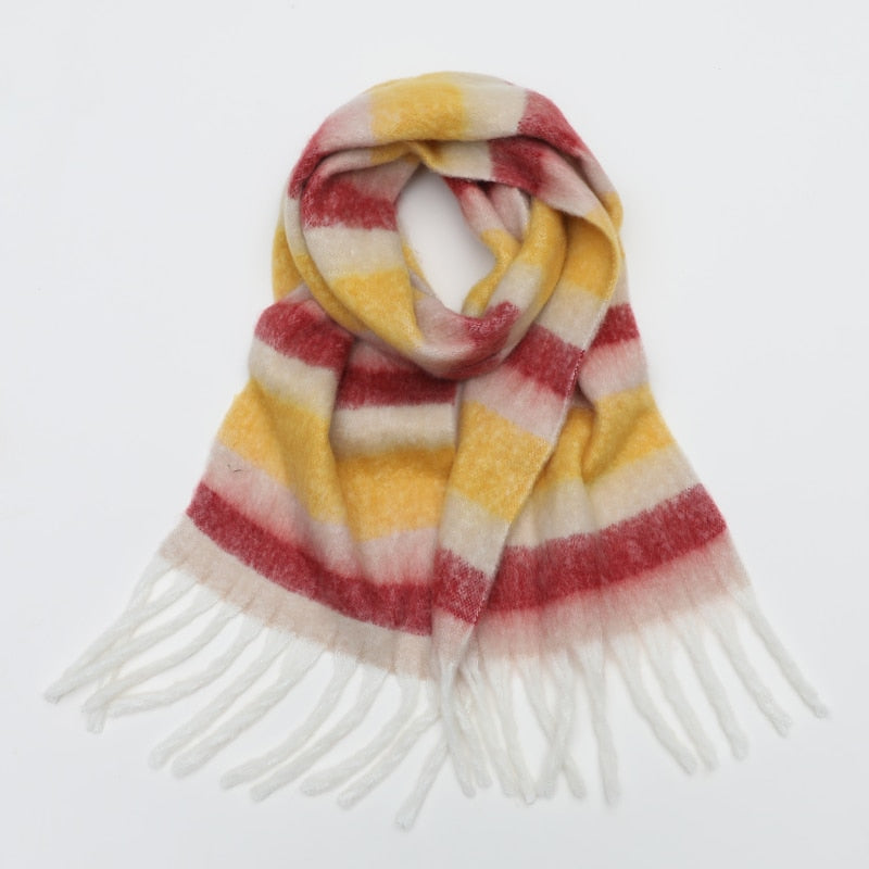 Rainbow Cashmere Plaid Scarf