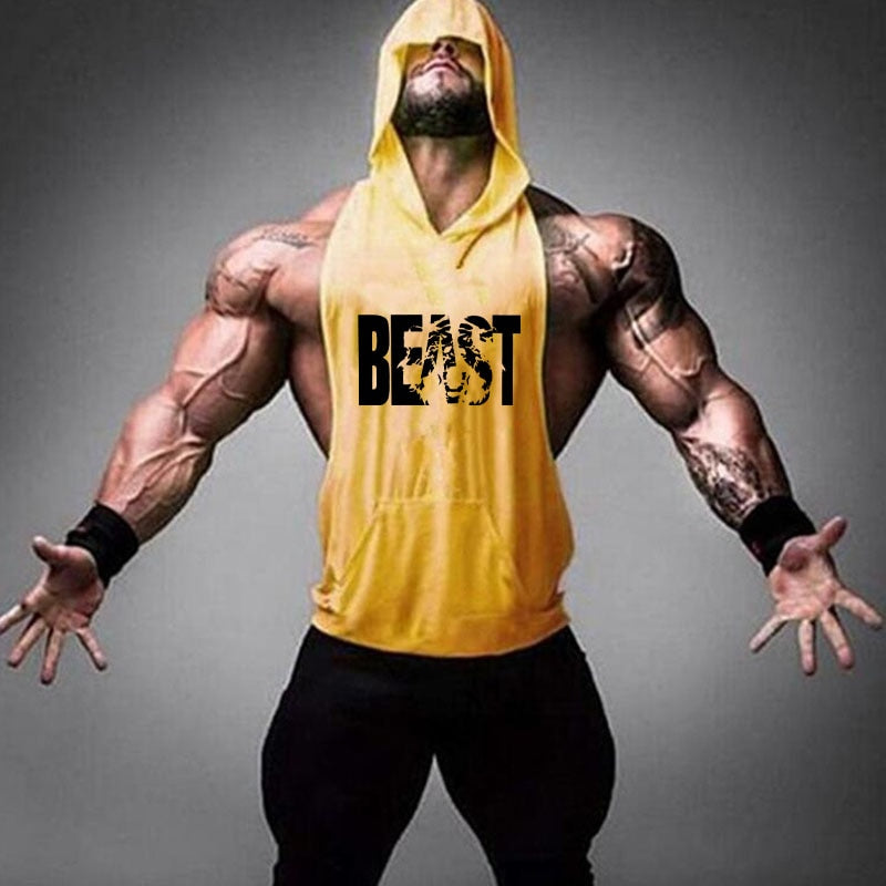 Bodybuilding Hooded Sleeveless Tank Tops Vest