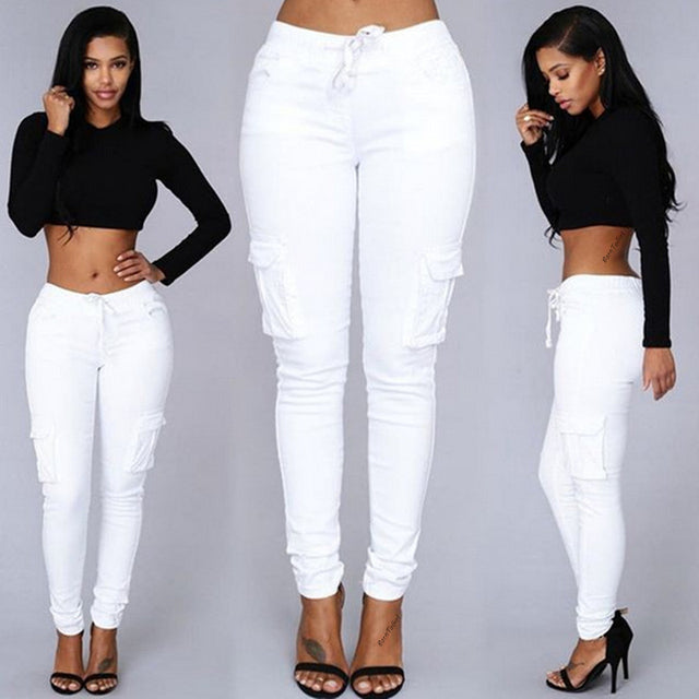 High Waist Denim Pencil Pants