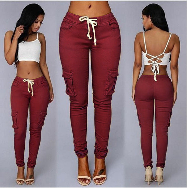 High Waist Denim Pencil Pants