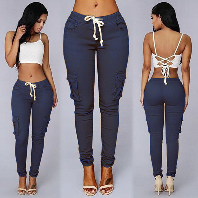 High Waist Denim Pencil Pants