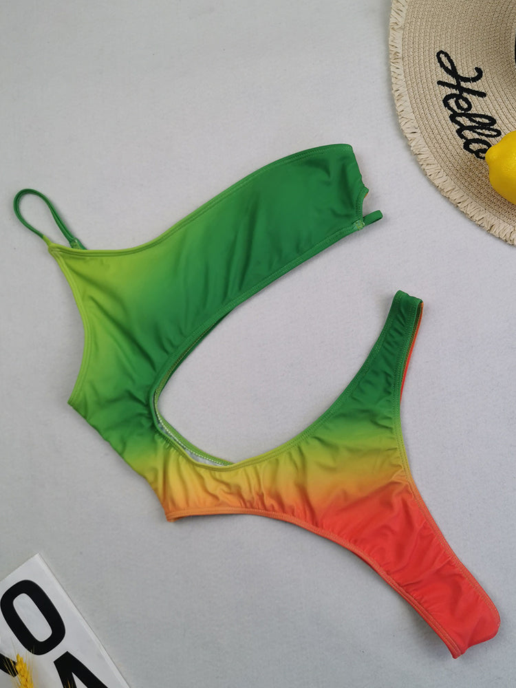 New Sexy Tie-Dye Print One Piece Swimsuit