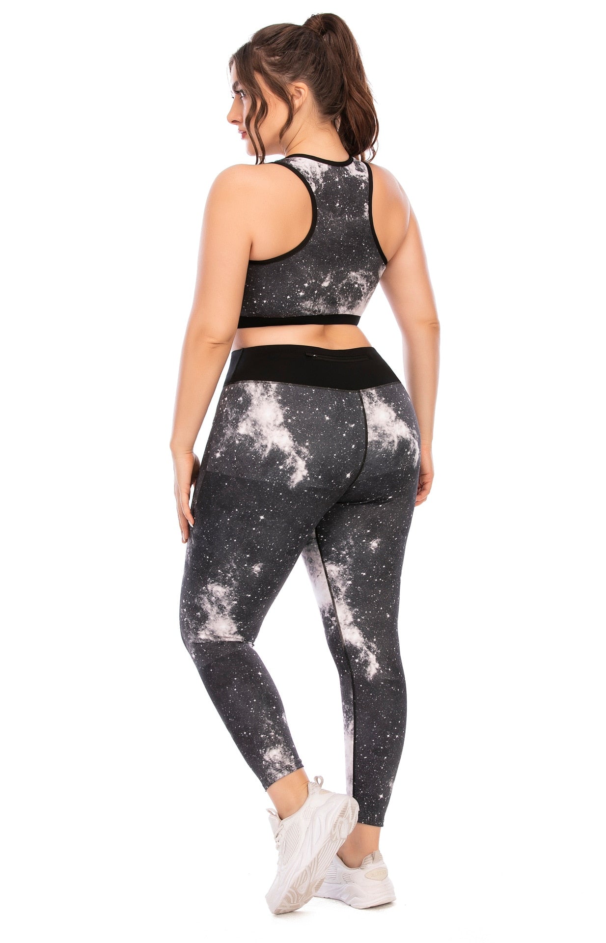 Curvy Plus Size Tie Dye Yoga Suit