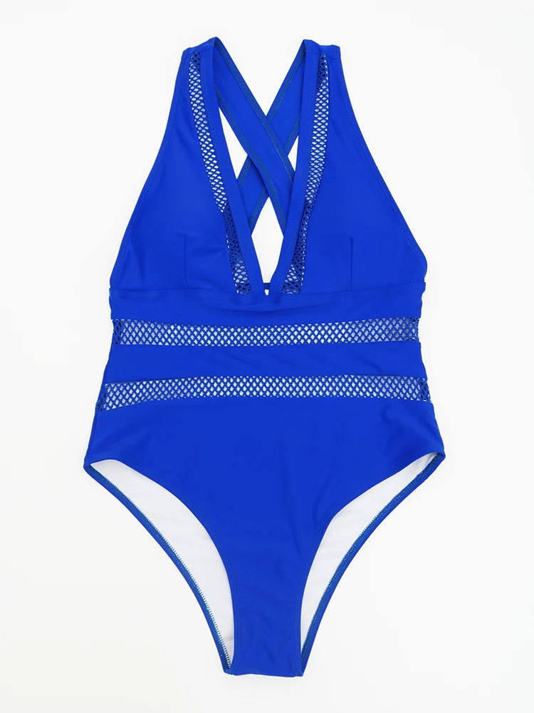 New Sexy Mesh One Piece Swimwear