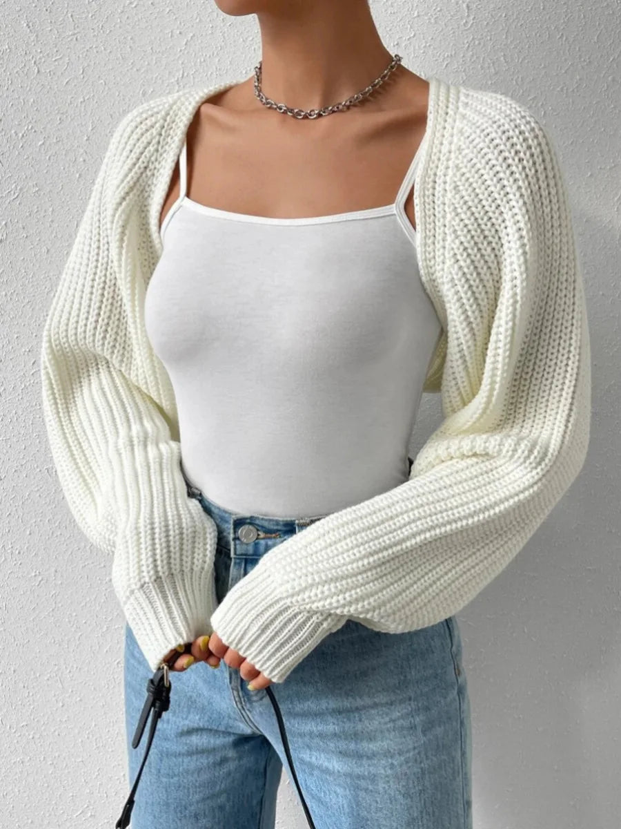 Women's Open Front Cropped Cardigan