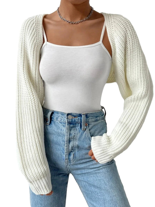 Women's Open Front Cropped Cardigan