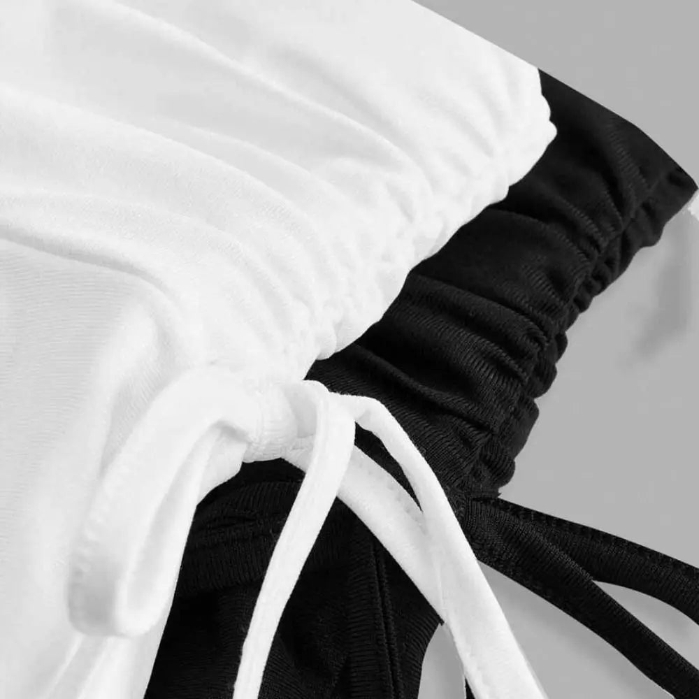 Solid Color Lace Up Girls Short Mini Skirt Ruffle Slim Fit High Waist A-line Skirt Teens Cake Dress Pleated Mini Skirts Summer