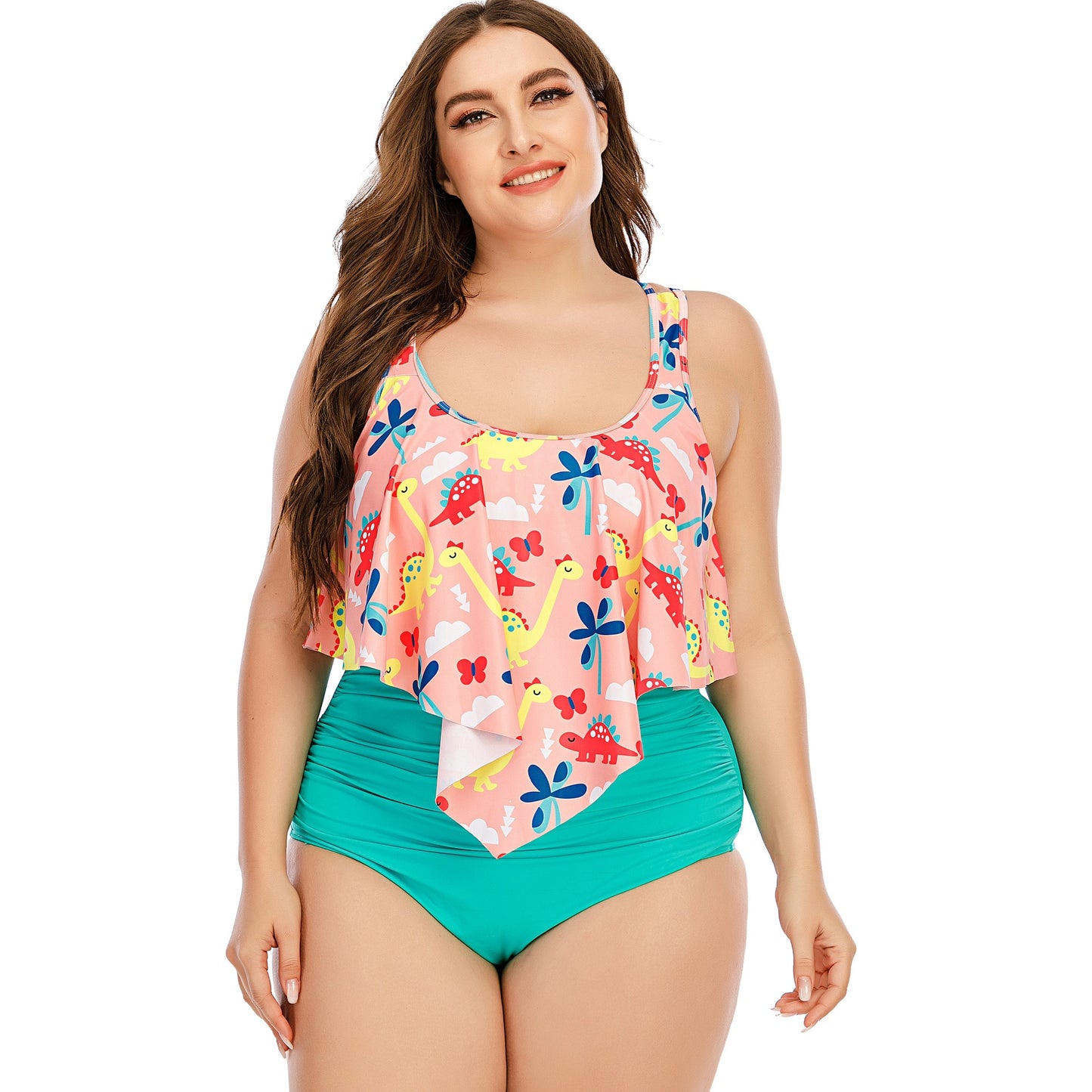 Summer Plus Size Two Pieces Women's Bikinis Set