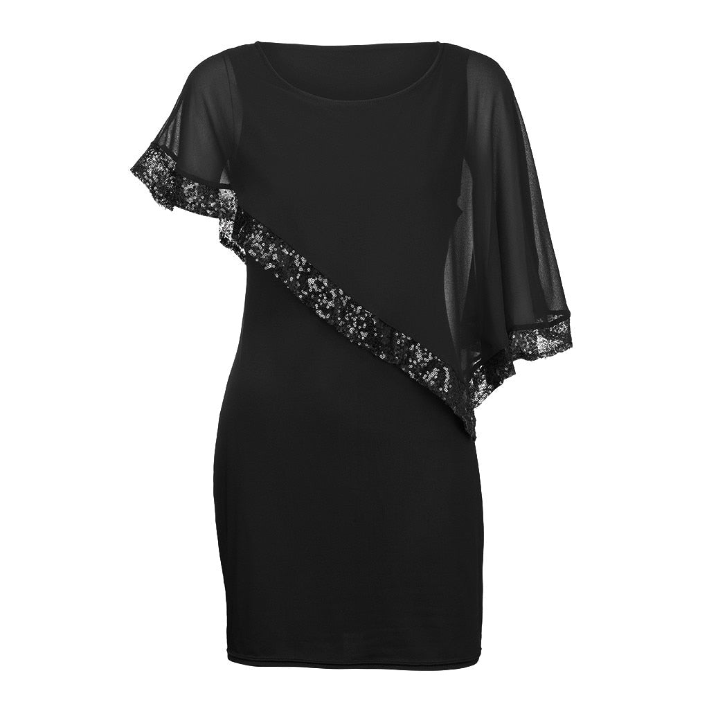 Sexy Plus Size Sexy Chiffon Sequins Dress