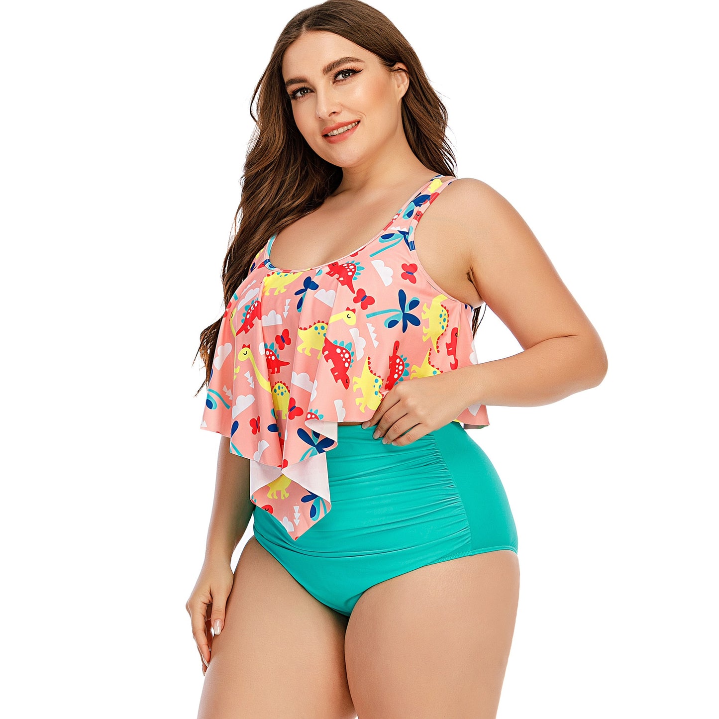 Summer Plus Size Two Pieces Women's Bikinis Set