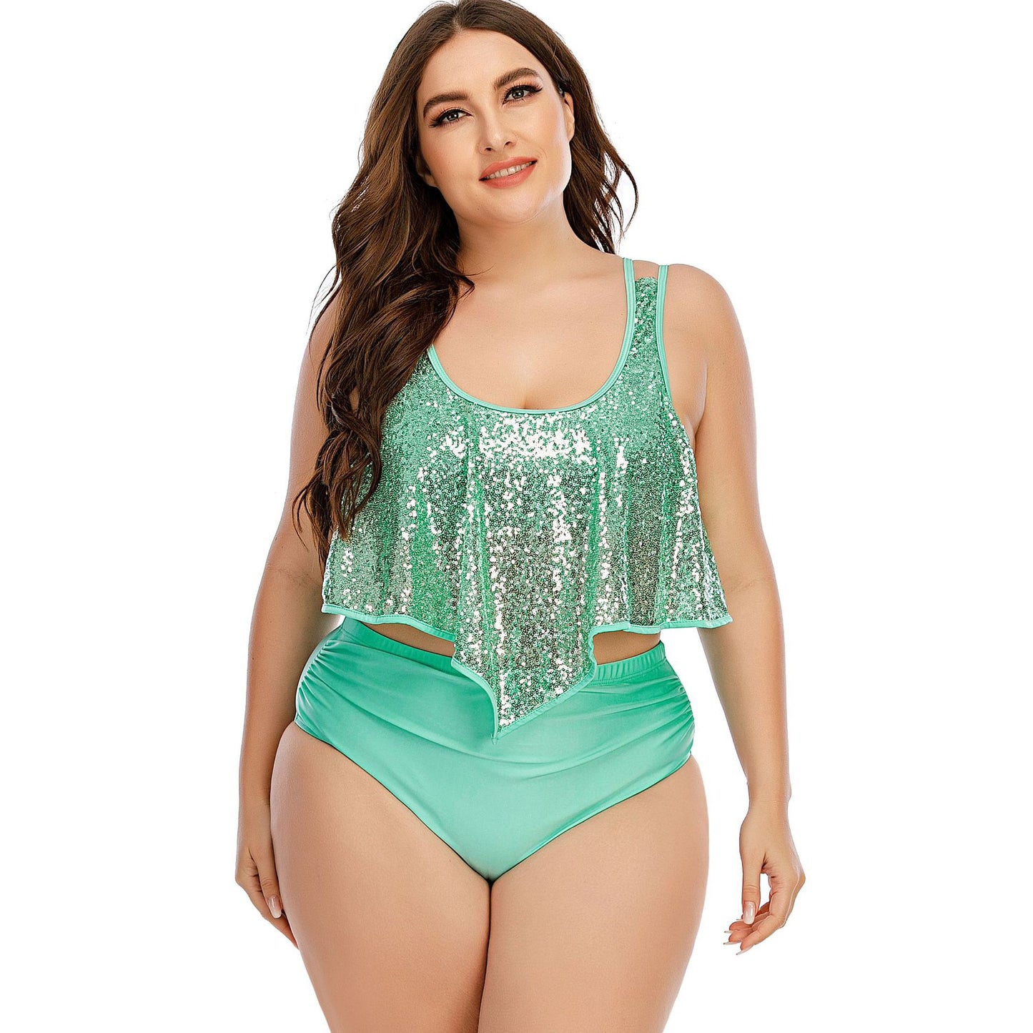 Summer Plus Size Two Pieces Women's Bikinis Set