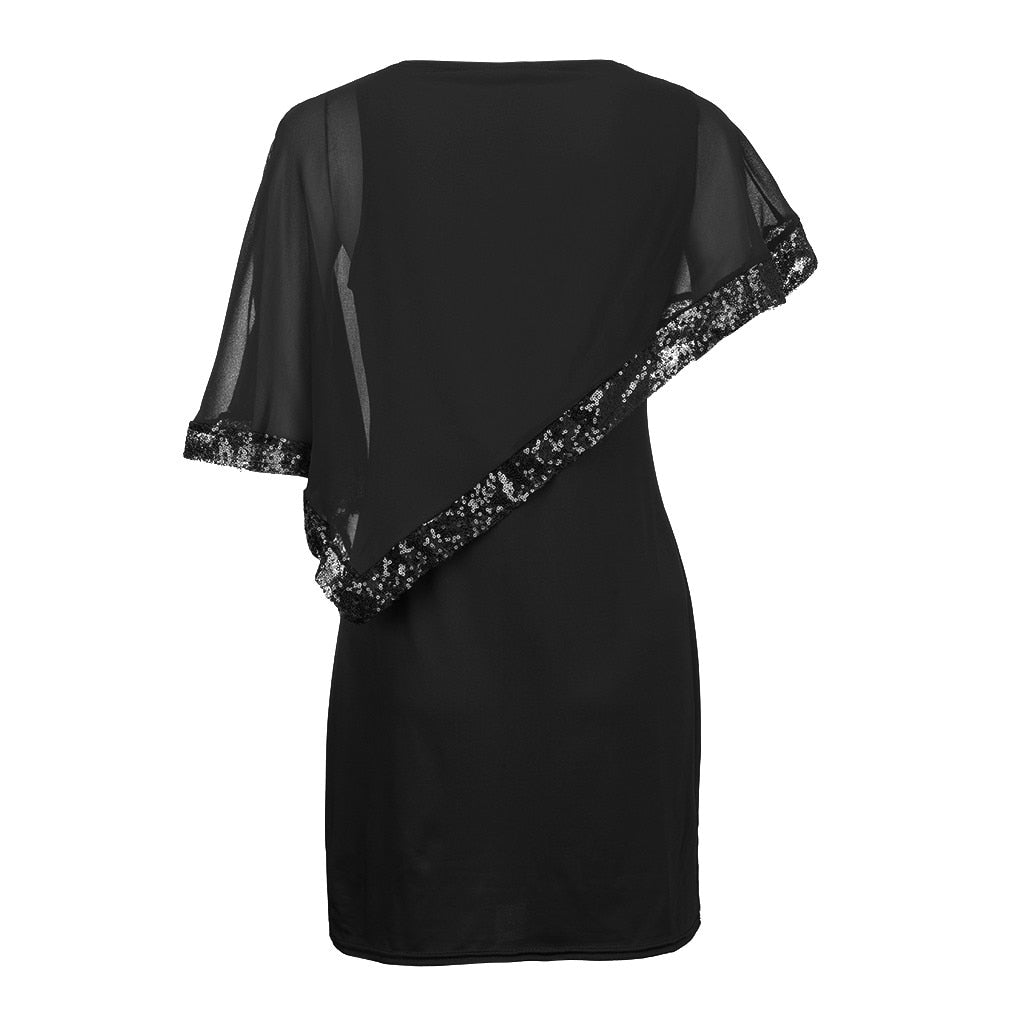 Sexy Plus Size Sexy Chiffon Sequins Dress