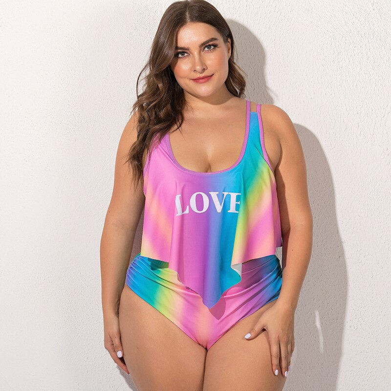 Summer Plus Size Two Pieces Women's Bikinis Set