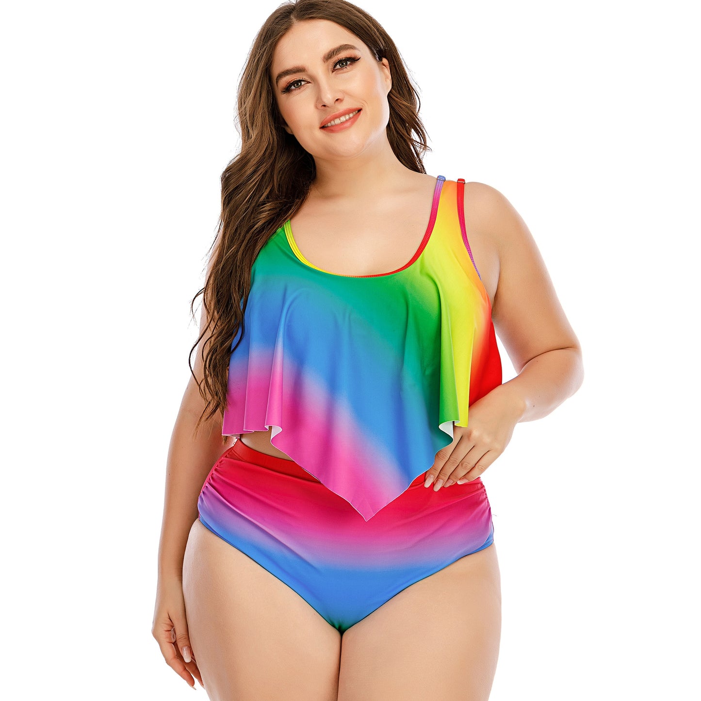 Summer Plus Size Two Pieces Women's Bikinis Set