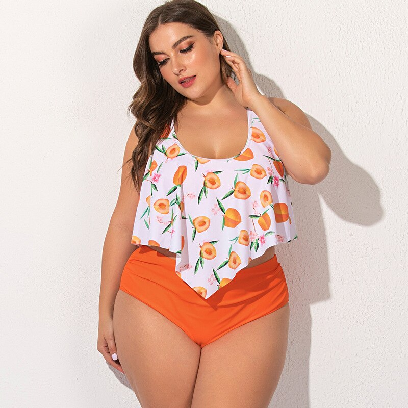 Summer Plus Size Two Pieces Women's Bikinis Set