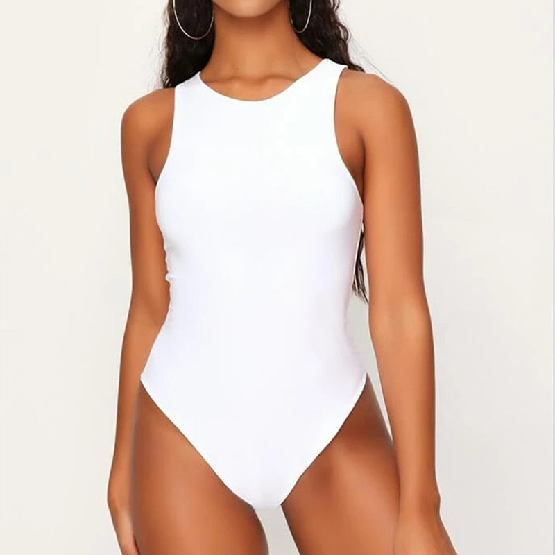 Sleeveless O-Neck Sexy Bodysuit