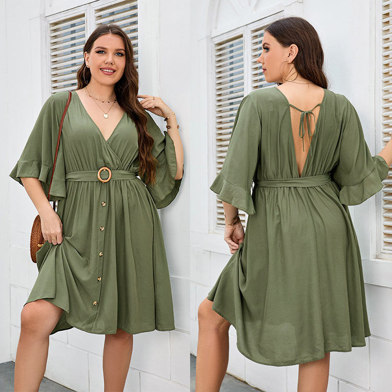 Loose Plus Size Backless Long Dress